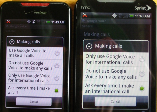 Google Voice Verizon vs Sprint