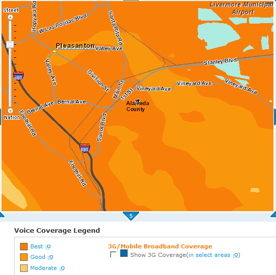 at&t coverage map