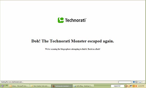 Doh! The Technorati Monster escaped again.